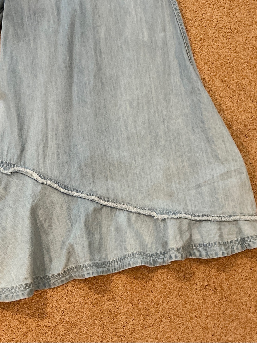 Pilcro Light Blue Wide-Leg Ruffle-Hem Jeans - Picture 3 of 6